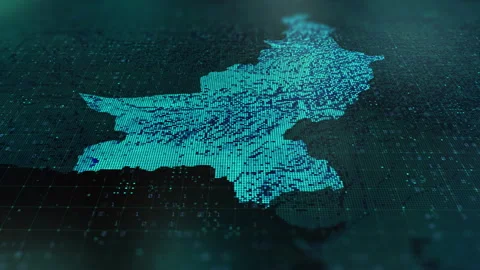 Digital-Map-of-Pakistan Stock Footage 326970170