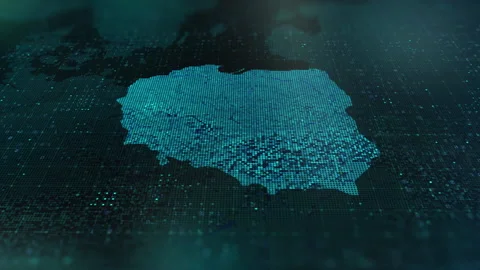 Digital-Map-of-Poland 動画素材 326970146