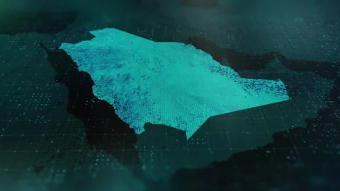 Digital-Map-of-Saudi-Arabia Stock-Footage 326970687