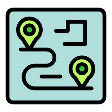 Digital map is showing route and pin location with gps navigation Stock Illustration