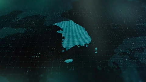 Digital-Map-of-South-Korea Stock Footage 326971997