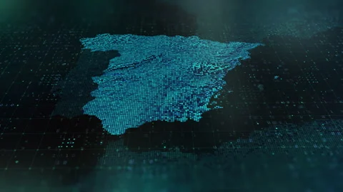 Digital-Map-of-Spain Stock-Footage 326972002