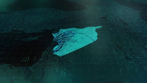 Digital-Map-of-Syria Stock Footage 327013461