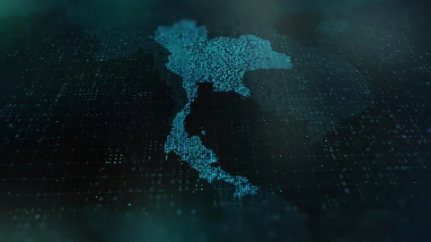Digital-Map-of-Thailand Stock Footage 327013479