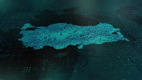 Digital-Map-of-Turkey Stock-Footage 326972500