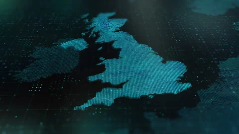 Digital-Map-of-UK Stock Footage 326972526