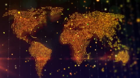 Digital map of the world | Stock Video | Pond5