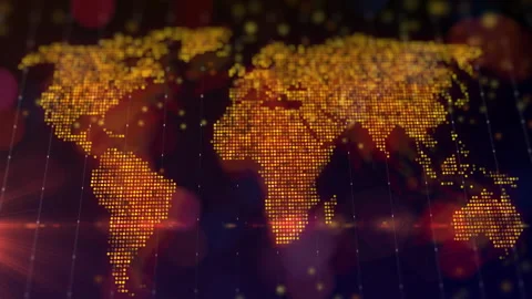 Digital map of the world | Stock Video | Pond5