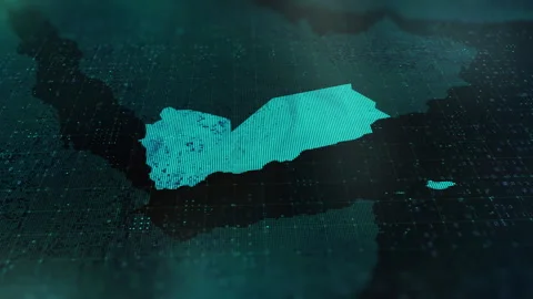 Digital-Map-of-Yemen Video stock 326972815