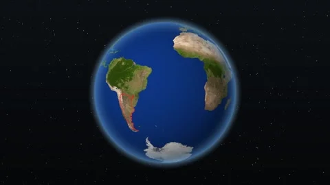 Digital map zoom over Argentina on globe Stock Footage 340201361