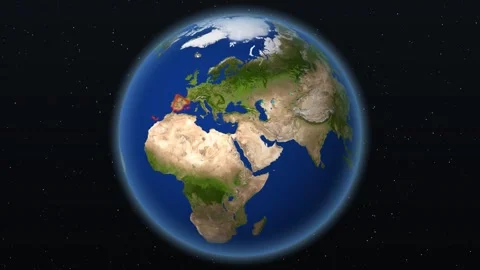 Digital map zoom over Spain Stock Footage 340201376