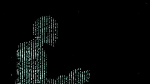 Digital marathon. the matrix man is running.background. seamless loop. Stock Footage 79970141