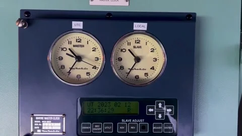 Digital Marine Master Clock POV for Vessel Time Synchronization Stock Footage 331765111