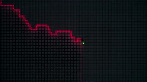 Digital Market Data Falling Chart Animation Stock Footage 297627079