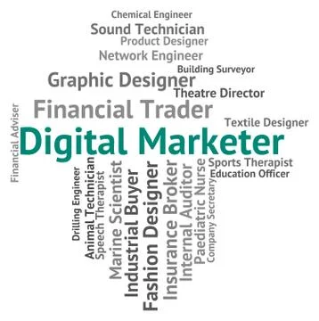 Digital Marketer Shows High Tec And Advertisers Stock-Illustration