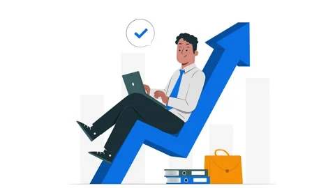 Digital Marketer Working Online and Growing Business Animation Stock Footage 304806347