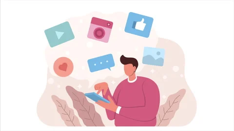 Digital marketing 2d animation. Stock Footage 309324633