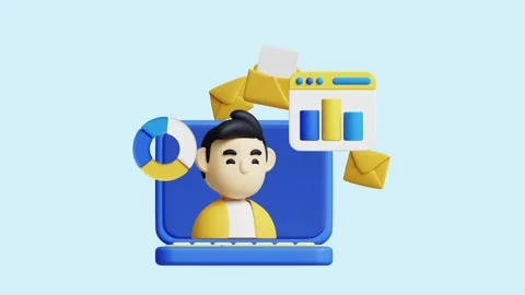 Digital Marketing 3D Animated Concept. Stock Footage 289454635