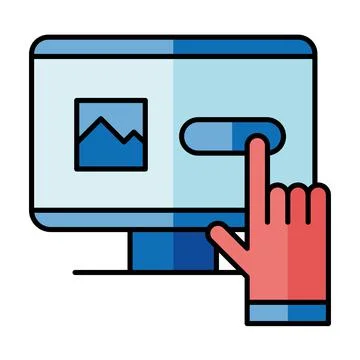 Digital marketing and cursor with computer vector design 스톡 일러스트