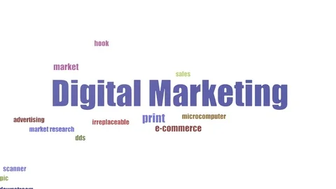 Digital Marketing Animated Word Cloud Isolated On White Stock Footage 103559771