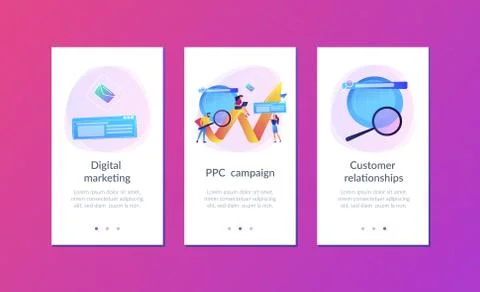 Digital marketing app interface template. Stock Illustration