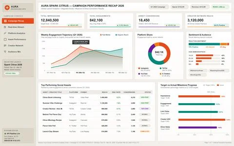 Digital Marketing Campaign Performance Dashboard with Social Media Analytics Stock Illustration