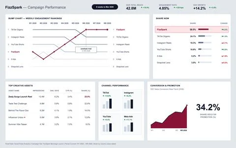 Digital Marketing Campaign Performance Dashboard with Data Analytics and Char Stock Illustration