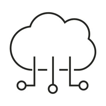 Digital marketing cloud computing line icon 스톡 일러스트