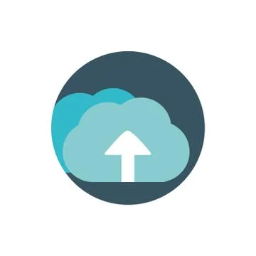 Digital marketing cloud computing upload data Illustrazione stock