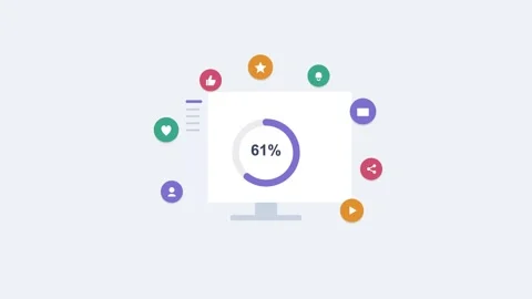 Digital marketing concept with a desktop progress ring Stock Footage 342598968