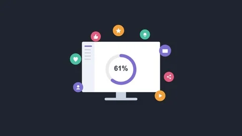 Digital marketing concept with a desktop progress ring Video stock 342598984