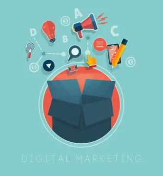 Digital marketing concept Stock Illustration