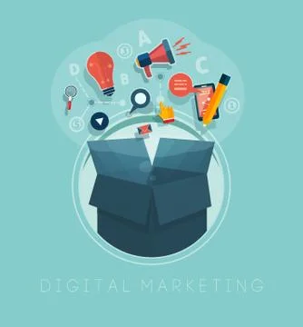 Digital marketing concept Stock Illustration