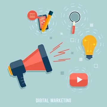 Digital marketing concept Stock Illustration