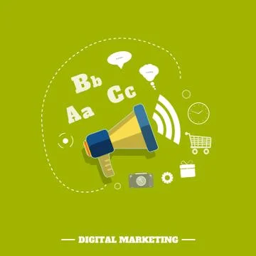 Digital marketing concept Stock Illustration