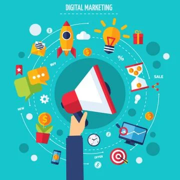Digital Marketing Concept Illustrazione stock