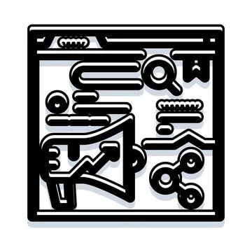 Digital marketing concept presenting web analytics and promotion Stock Illustration
