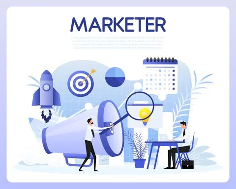 Digital marketing concept. SEO Optimisation. Social media marketing. Vector Stock Illustration