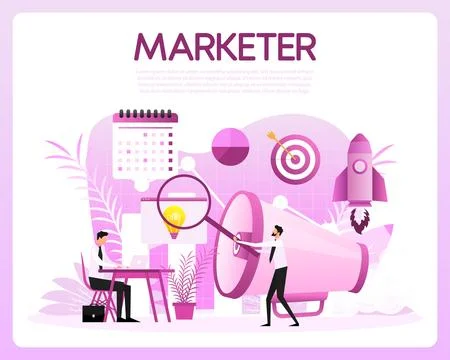 Digital marketing concept. SEO Optimisation. Social media marketing. Vector イラスト素材