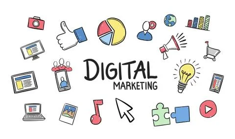 Digital marketing concept vector 스톡 일러스트