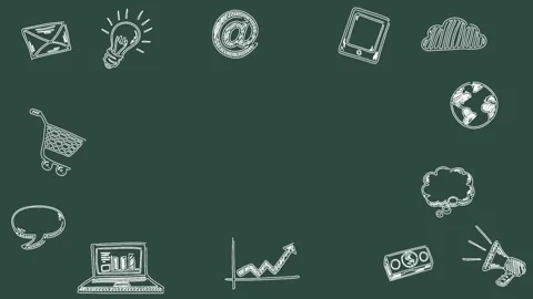 Digital marketing concepts with elements like web, internet, idea, email  Stock Footage 240862037