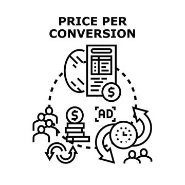 Digital marketing cost per conversion strategy Stock Illustration