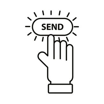 Digital marketing cursor hand with send button line style icon vector design Stock Illustration