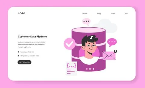 Digital marketing. Customer data platform or CDP. Client profile Stock Illustration
