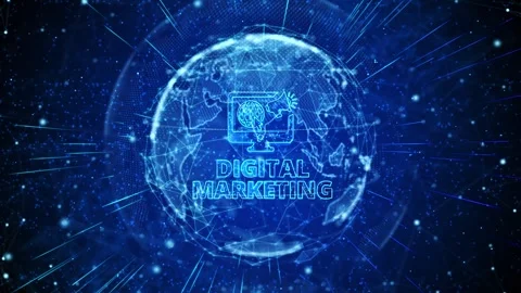 Digital Marketing Digital Global Technology World Network connections background Stock Footage 294582844