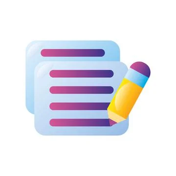 Digital marketing document pencil plan strategy Illustrazione stock