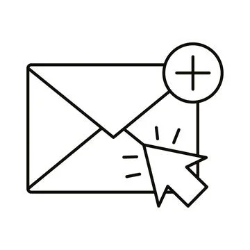 Digital marketing envelope with cursor line style icon vector design 스톡 일러스트
