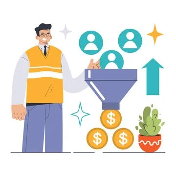 Digital marketing expert navigates Conversion Rate Optimization. Stock Illustration