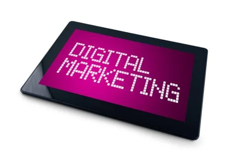Digital marketing on generic tablet computer display 写真素材