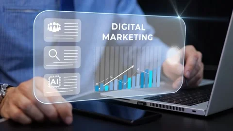 Digital marketing growth chart, motion graphics Stockbeeldmateriaal 330951528